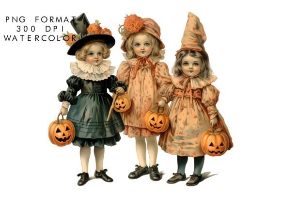 Download Watercolor Halloween Doll Sublimation - Halloween doll Collection